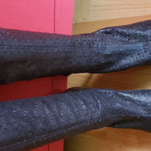 Plein sud black leather laser cut sock boot 37 7 7.5 - Picture 4 of 10